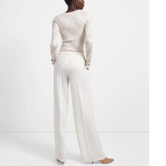 THEORY Crewneck Sweater in Striped Silk Intarsia - Picture 2 of 6